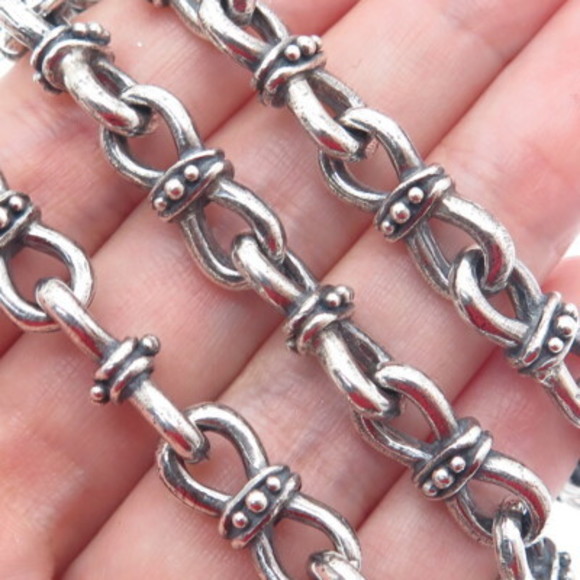 925 Sterling Silver Vintage Infinity Chain Oxidized Necklace 18